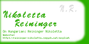 nikoletta reininger business card